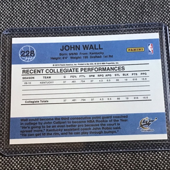 John Wall 2010-11 Donruss Basketball #228 Rated Rookie Card (LA Clippers) - Picture 2 of 2